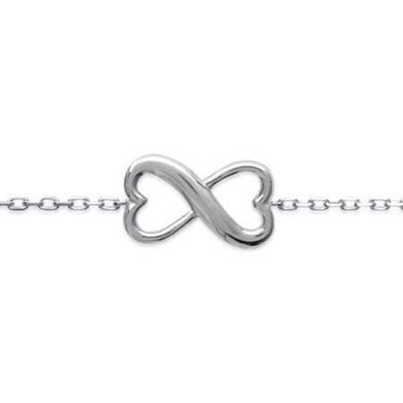 Collier argent coeurs infini