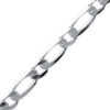 Chaîne en argent maille figaro  diamantée 6 mm