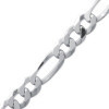 Chaîne en argent maille figaro  diamantée 3 mm