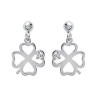 Boucles d'oreilles argent trèfle 4 feuilles avec diamants