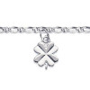 Chaîne de cheville en argent avec breloque trèfle à 4 feuilles