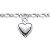 Chaîne de cheville en argent avec breloque coeur de 7 mm