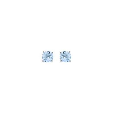 Clous d'oreilles topazes bleue de 4 mm