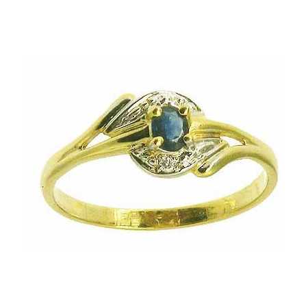 Bague anissa en or avec saphir et diamants