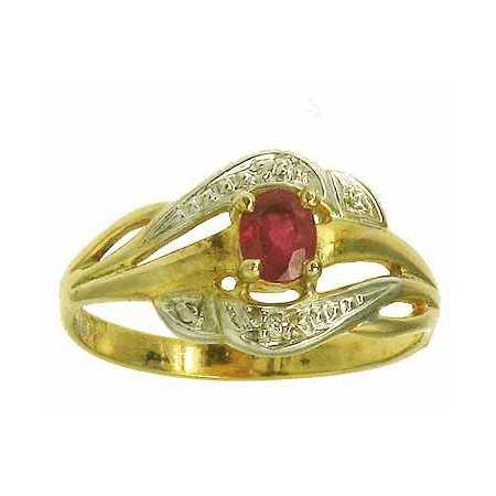 Bague astride en or avec rubis et diamants