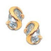 Clous d'oreilles topazes bleue