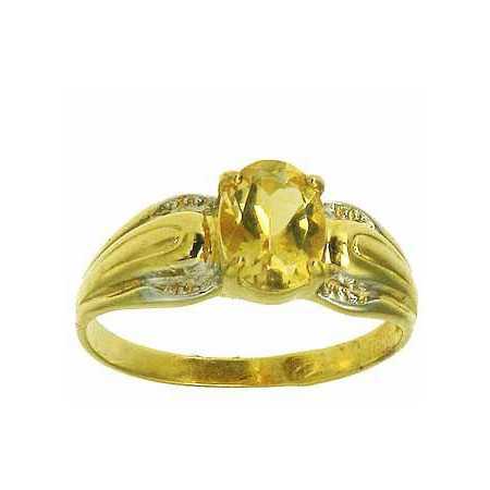 Bague clarisse en or avec citrine