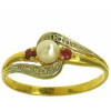 Bague clelia en or avec rubis et perle de culture