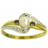 Bague clémence en or avec saphirs et perle de culture