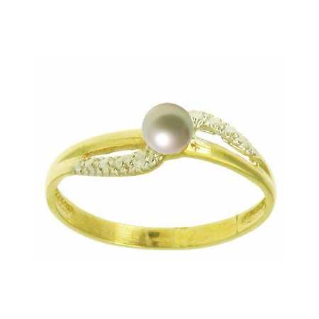 Bague donna en or avec perle de culture