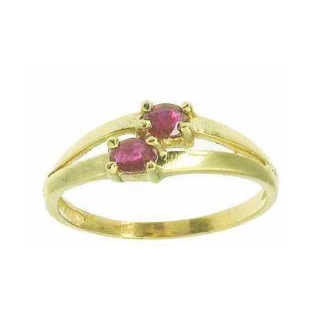 Bague edwige en or avec rubis