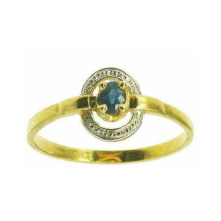 Bague eline en or avec saphir