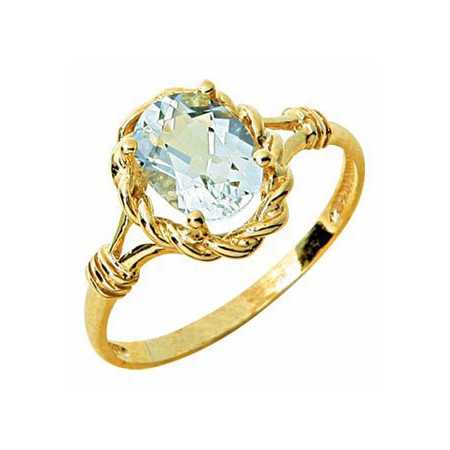 Bague fabienne en or avec aigue marine