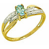 Bague fatima en or avec aigue marine