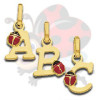 Pendentif initiale en or avec coccinelle pour enfant ou bébé
