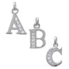 Pendentif lettre en argent et oxydes de zirconium