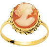 Bague or rebords dentelle et camée véritable