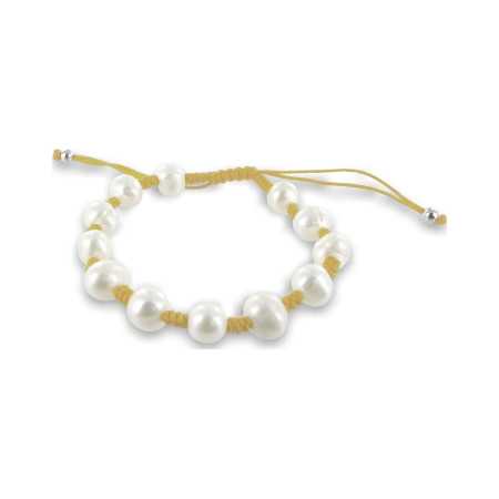 Bracelet perles véritable sur cordon couleur au choix