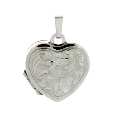 Pendentif cassolette coeur en argent.