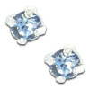 Clous d'oreilles en argent et cristal bleu taille ronde