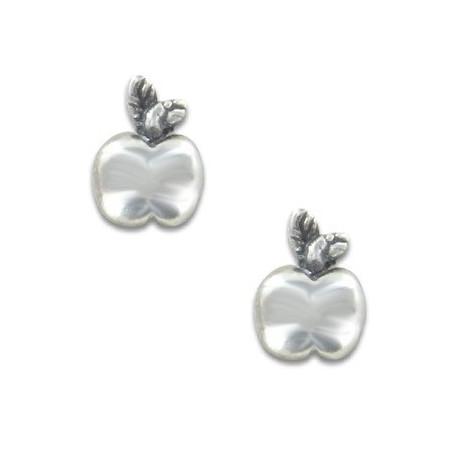 Clous d'oreilles pommes en argent