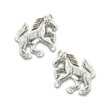 Clous d'oreilles chevaux cabrés en argent