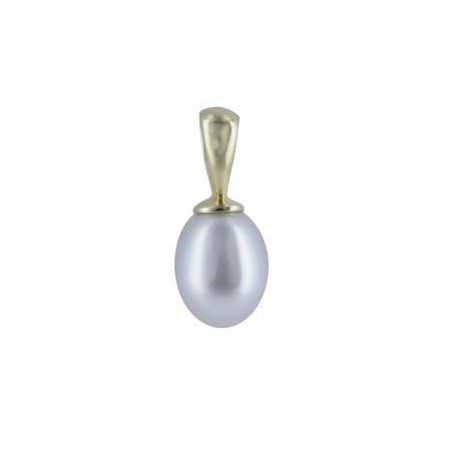 Pendentif or et perle de culture blanche poire