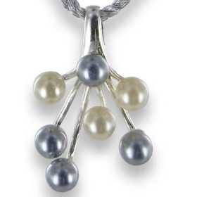 Collier perles sur cordon soie argent. - Bijouterieonline.com