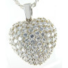 Collier coeur en argent pavé de zircones