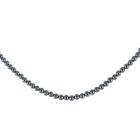 Collier plaqué or et perles d'hématite