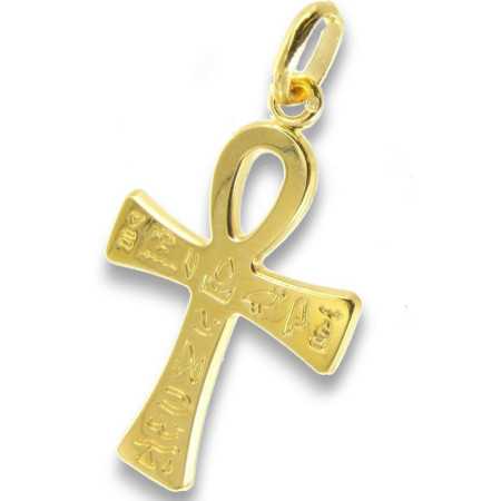 Grande croix de vie plaqué or