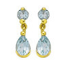 Boucles d'oreilles or et topazes bleue.