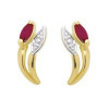 Boucles d'oreilles or bicolore et rubis
