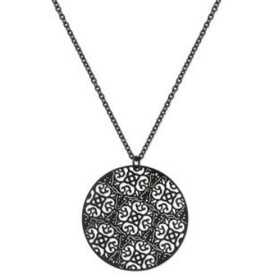 Très beau collier ajouré noir en acier - Bijouterieonline.com