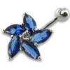 Piercing banana étoile bleue en argent