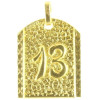 Pendentif porte bonheur "13" plaqué or