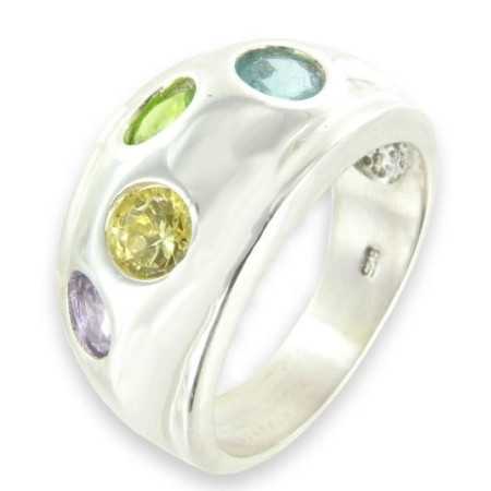 Bague argent multi-pierres ø52