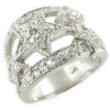 Bague étoiles filantes en argent et zirconias ø52