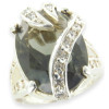 Bague argent avec oxyde de zirconium fumé ø50