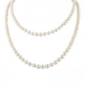 Collier sautoir 120 cm en perles de culture de 6,5, 7 mm