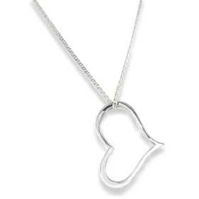Collier grand coeur ajouré en argent - Bijouterieonline.com