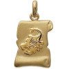 Pendentif zodiaque parchemin satiné Scorpion plaqué or.