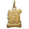 Pendentif zodiaque parchemin satiné Taureau plaqué or.