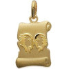 Pendentif zodiaque parchemin satiné Gémeaux plaqué or.