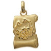 Pendentif zodiaque parchemin satiné Cancer plaqué or.