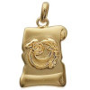 Pendentif zodiaque parchemin satiné Capricorne plaqué or.