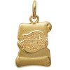 Pendentif zodiaque parchemin satiné Poissons plaqué or.