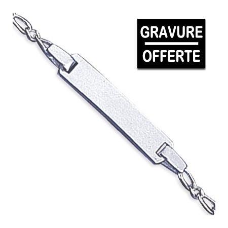 Bracelet gourmette bébé en argent.