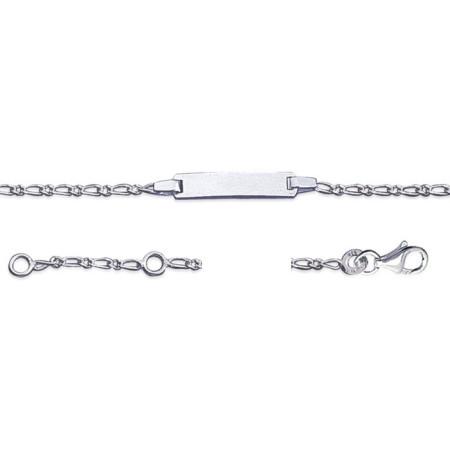 Bracelet gourmette bébé en argent vue entière