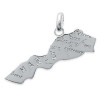 Pendentif en argent carte du Maroc